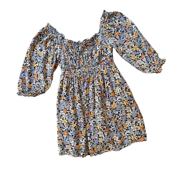 American Eagle Women’s Floral Off Shoulder A Line Mini Dress Size XS Boho Gypsy - Picture 2 of 11